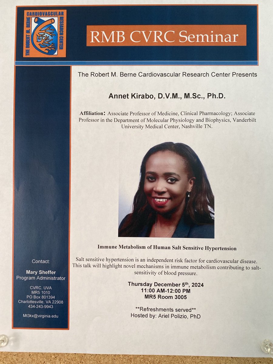 annetkiraboc1's tweet photo. Honored to give a talk at ⁦@UVA⁩ and connect with the legendary Gary Owens, such an inspiring leader in vascular biology! Thanks @arielpolizio, for the invite &amp; opportunity to share our work. Excited for the collaborations ahead! #ScienceTalks #Grateful 🙏🏿 https://t.co/aSFWdhSY4O