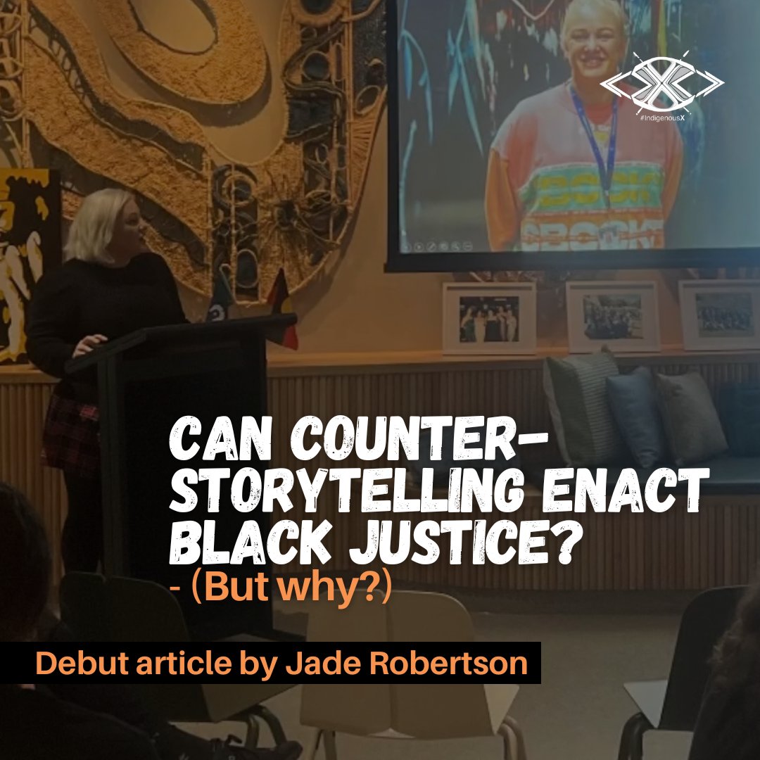 IndigenousX's tweet photo. Debut article "Can Counter-Storytelling Enact Black Justice? – (But why?)" by Jade Robertson "explores, can telling our stories - truthfully, unapologetically - dismantle the systems that silence us?" https://t.co/ybWIft3NbX