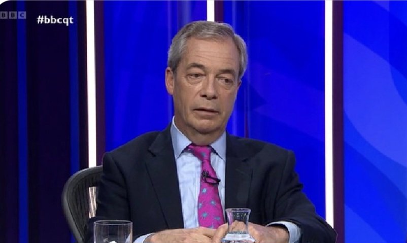 Tush27J's tweet image. 38 times Nigel Farage has been on  BBC Question Time, THIRTY EIGHT  TIMES. I wonder how many constituency surgeries he's held in Clacton? 
#bbcqt