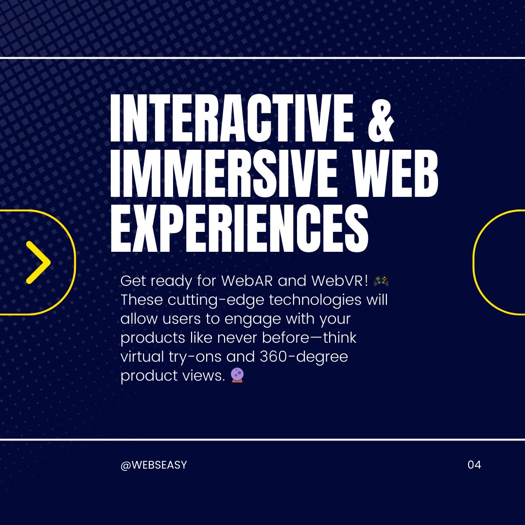 Webseasy_in's tweet photo. Ready to stay ahead? Let us help you integrate these trends into your website for a modern, engaging user experience!#WebDesign #websitetrends2024 #AI #MobileFirst #webarebears #webvr #digitalmarketing #userexperience #smallbusinessgrowth #digitalagency #Innovation https://t.co/v2E8cS0GBh