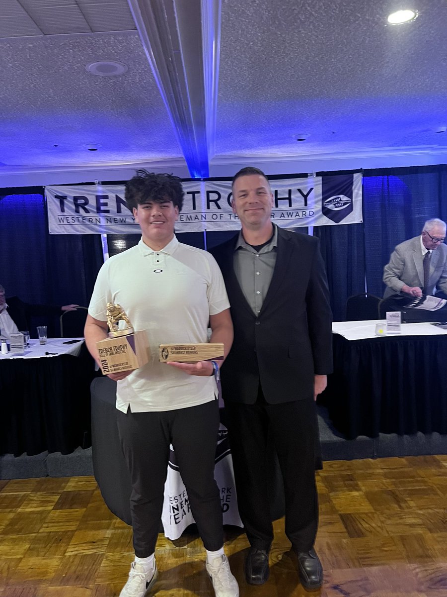 Salamanca Warriors Football (@salwarriorsftbl) on Twitter photo Big congratulations to <a href="/WarrickKyler/">Warrick Kyler</a> on being named Offensive Lineman of the Year at tonight’s <a href="/TrenchTrophy/">Trench Trophy 🏈</a> Award ceremony! Your hard work, dedication, and dominance in the trenches have truly paid off. Proud of you and all you’ve accomplished! 💪🏆 #TrenchTrophy Big congratulations to <a href="/WarrickKyler/">Warrick Kyler</a> on being named Offensive Lineman of the Year at tonight’s <a href="/TrenchTrophy/">Trench Trophy 🏈</a> Award ceremony! Your hard work, dedication, and dominance in the trenches have truly paid off. Proud of you and all you’ve accomplished! 💪🏆 #TrenchTrophy