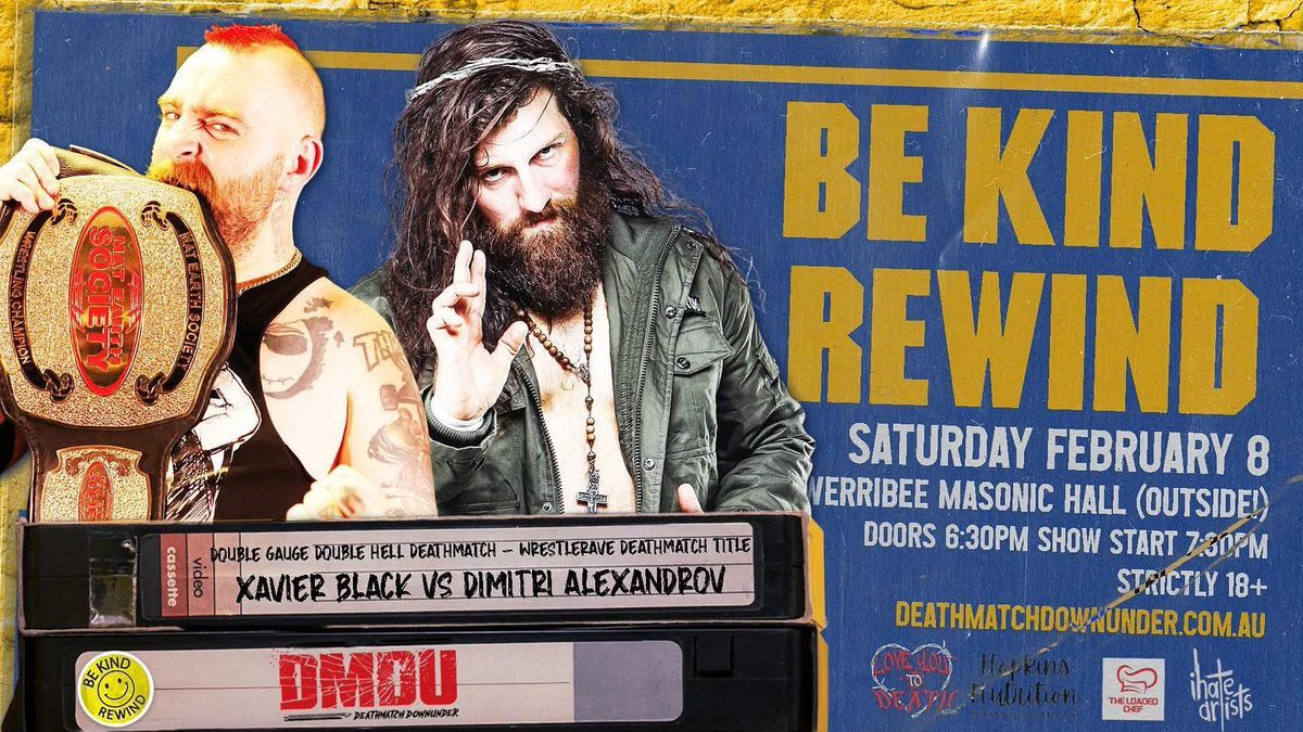WrestleRave (blue checkmark) (@wrestleravehtx) on Twitter photo 🚨 BREAKING NEWS 🚨
DOUBLE GAUGE, DOUBLE HELL DEATHMATCH
Dimitri Alexandrov elevates the WrestleRave Championship to a World Title status, defending against Xavier Black!
📅 Feb. 8, 2025
📍 <a href="/DMDownunder/">Deathmatch Downunder</a> Be Kind Rewind
Don't miss this epic showdown! 🚨 BREAKING NEWS 🚨
DOUBLE GAUGE, DOUBLE HELL DEATHMATCH
Dimitri Alexandrov elevates the WrestleRave Championship to a World Title status, defending against Xavier Black!
📅 Feb. 8, 2025
📍 <a href="/DMDownunder/">Deathmatch Downunder</a> Be Kind Rewind
Don't miss this epic showdown!