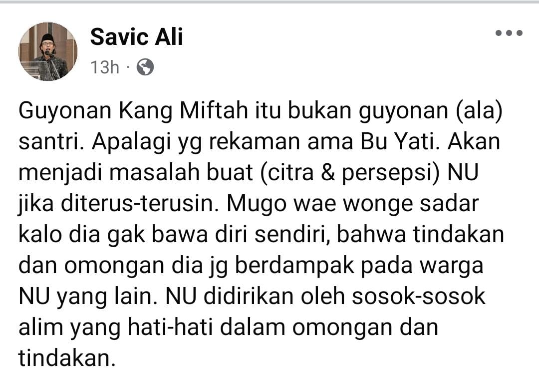 hhsahal's tweet photo. Ini status ketua PBNU loh!

Sampean yakin sadar? 😀 https://t.co/pE7GwddGBh