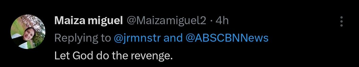 jrmnstr's tweet photo. @Maizamiguel2 @ABSCBNNews "Let God do the revenge" pero may "Shame on you Jam" kang nalalaman. 

Enabler ka na, pretentious ka pa. Biased ka lang. 🤣 https://t.co/kcoyjz2LvF
