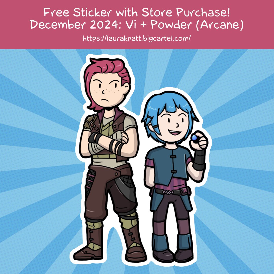 Freebie sticker for purchases from my online store this month is child Vi + Powder!! Sorry it's a little late, this past week has been rough at work. The orders already placed this month were shipped today including the sticker, so don't worry you didn't miss out!