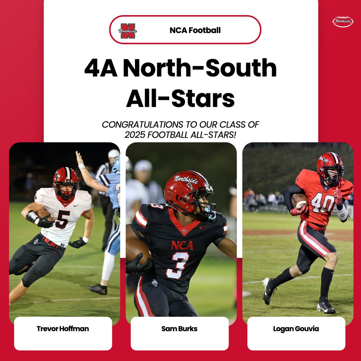 NCAAthletics_'s tweet photo. 🚨 Crusaders in the All-Star Games! 🚨
🏈 SCISA Futures Game (5 PM): Christian Hickman &amp; JR Kinard will represent NCA! 🏈 SCISA North/South Game (7 PM): Congrats to Trevor Hoffman, Sam Burks, Logan Gouvia, Zack Gebhard, Hudson Schick, &amp; Jake Jeffrey!
Cheer them on at Hammond HS! https://t.co/FZk82MLGtI