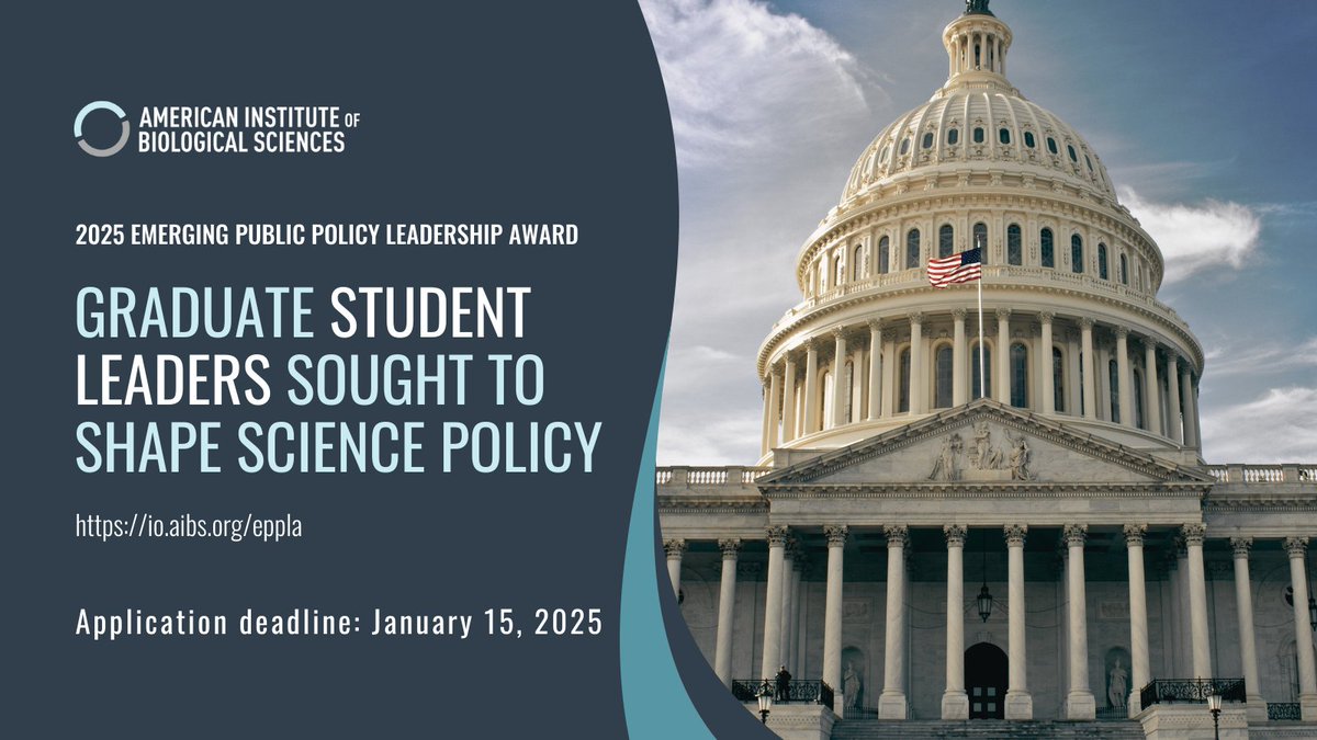 🏅Call for Applications for the 2025 Emerging Public Policy Leadership Award.🏅 #aibseppla #award #aibs #2025eppla #eppla io.aibs.org/eppl