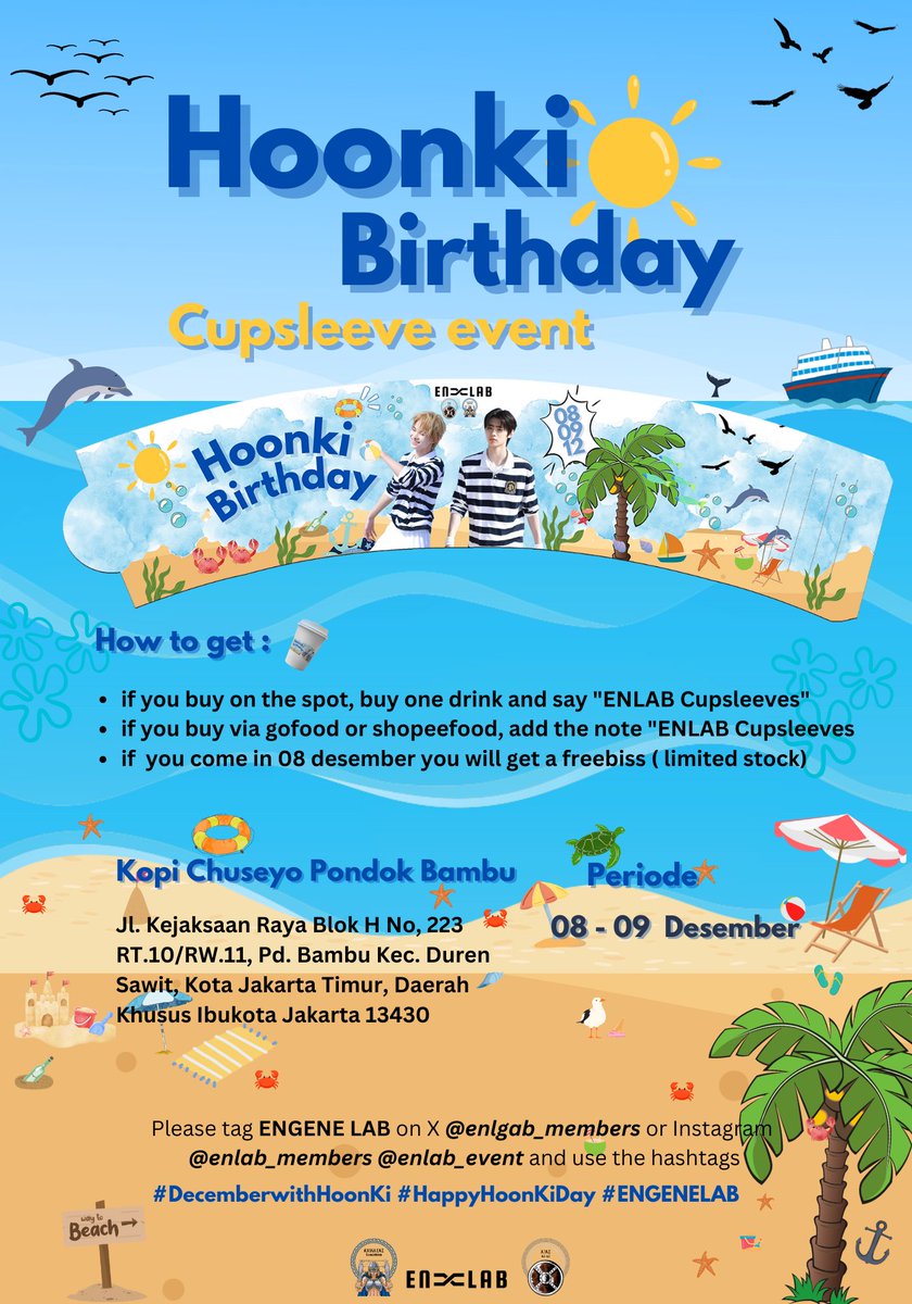 achillesunit's tweet photo. HoonKi’s Birthday by @achillesunit @aiasunit 

December is Sunghoon and Ni-Ki’s Birthday!

We hold Cupslevee events on:
🗓️ December 8-9, 2024
📍 Kopi Chuseyo Pondok Bambu

LIMITED STOCK! Don’t miss it ENGENE 🩵💙 https://t.co/0BzTyhbnbo