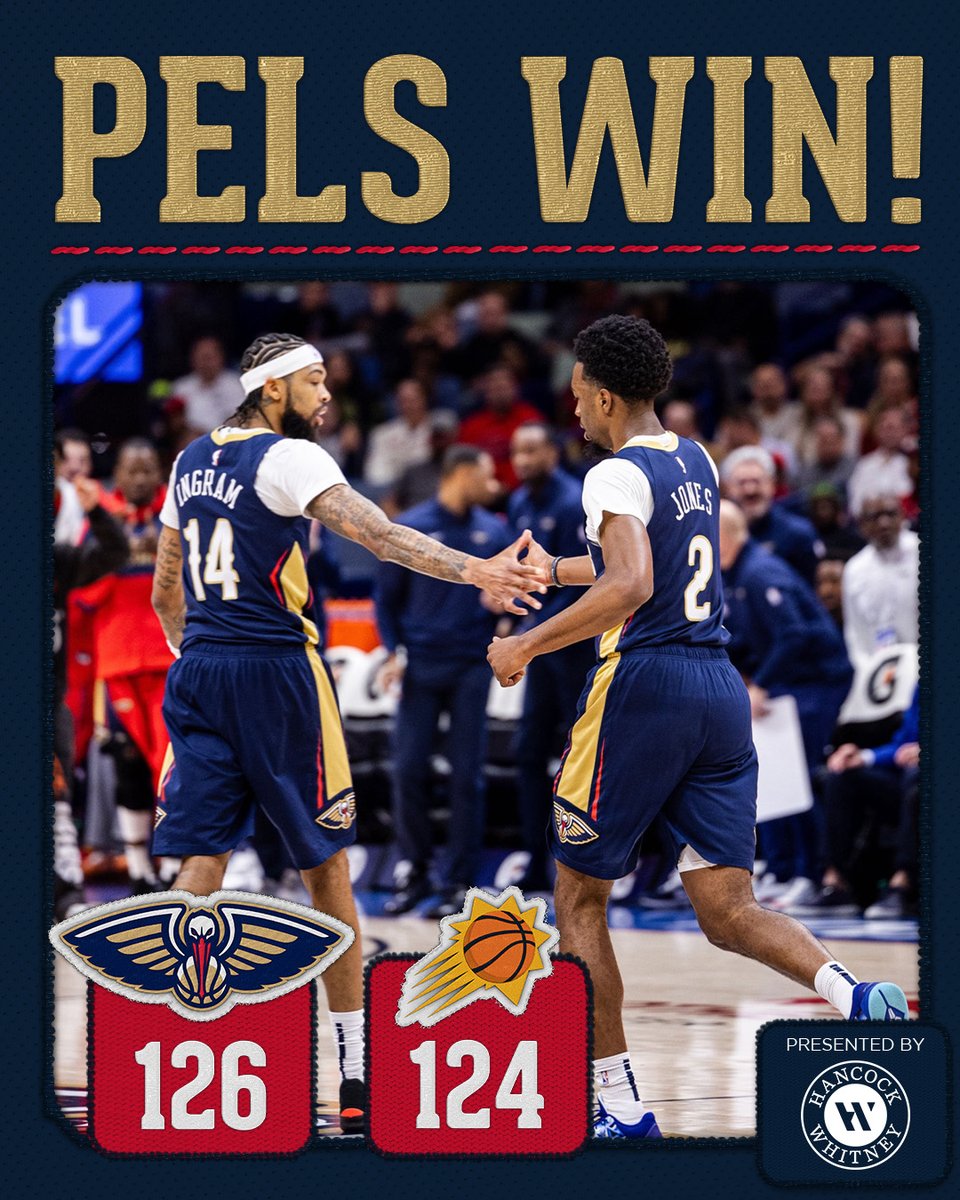 PelicansNBA's tweet image. PELS WIN

#Pelicans | @HancockWhitney