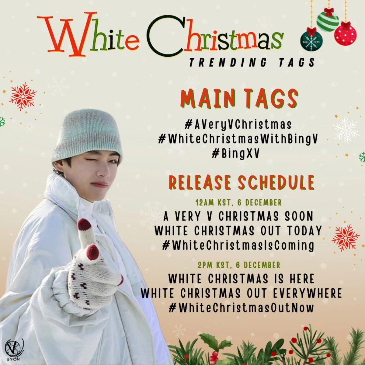 A VERY V CHRISTMAS
WHITE CHRISTMAS OUT TODAY
#AVeryVChristmas
#WhiteChristmasIsComing