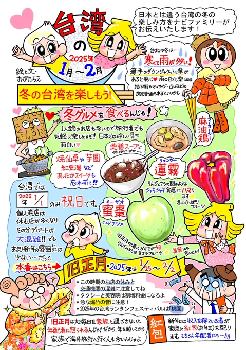 【台湾の冬旅はいいぞ!】
マンゴーだけじゃない!台湾フルーツ、蓮霧とナツメも楽しんで欲しいな😋台湾お汁粉や麻油鶏で身体の中から健康に温まろう!猛暑じゃない分、街歩きもしやすいよ。

#台湾旅行  
台北ナビでナツメの輸入販売してます↓
https://t.co/7rCHUIzWJ9 