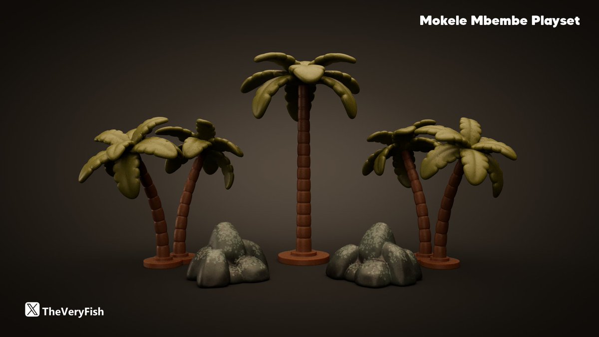 Playset includes:

✅ 1 x Mokele Mbembe (Larry)
✅ 1 x Adult Hippo (Mabel)
✅ 1 x Baby Hippo (Nibbles)
✅ 1 x Single Palm Tree
✅ 2 x Double Palm Tree
✅ 2 x Boulders

Maybe a coloring book and some crayons too? 🤔

#ToyDesign #Diorama #Playset #Cryptid #Hippo #Congo #ChaosCorona