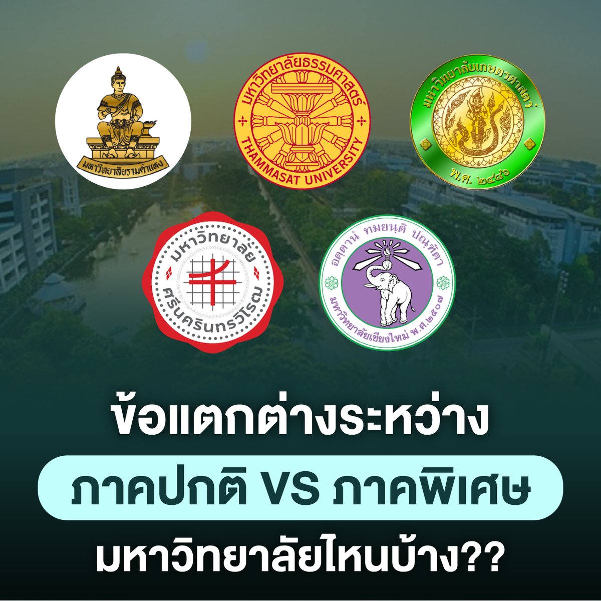 plusliveth's tweet photo. 🤔การเรียนภาคปกติและภาคพิเศษ แบบไหนดีกว่ากัน??

พี่พลัสสรุปมาให้น้องๆได้ลองดูกันว่ามีข้อแตกต่างด้านไหนบ้าง
1. ค่าใช้จ่าย
2. เวลาเรียน
3. เนื้อหาและรูปแบบการเรียนการสอน
4. จำนวนนักเรียน/นักศึกษา
5. เป้าหมายของผู้เรียน

🙌🏻รายชื่อมหาวิทยาลัยหลักสูตรภาคพิเศษ
https://t.co/4ttiGfphWK https://t.co/MojB7LdeTf