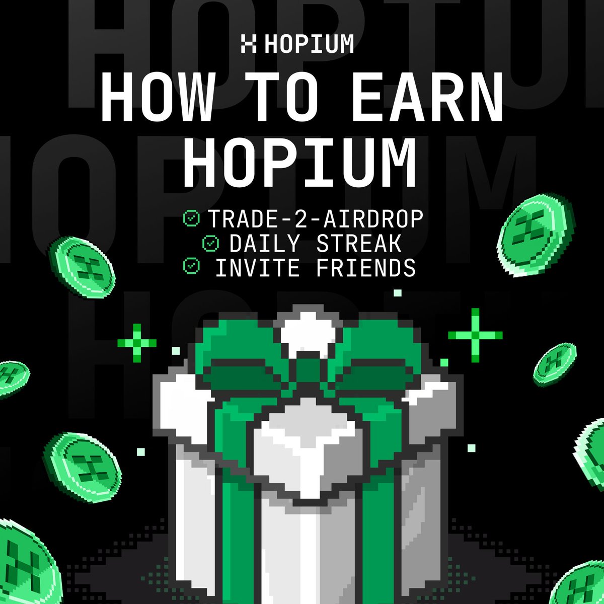 hopium_trade's tweet image. HOPIUM: TRADE-2-AIRDROP 

Every trade on #HOPIUM does more than just ramp up your skills and portfolio - it also earns you HOPIUM 🇭 based on based on your activity level.

These HOPIUM 🇭 aren’t just for show - they’re your key to unlocking your airdrop allocations.

📈…