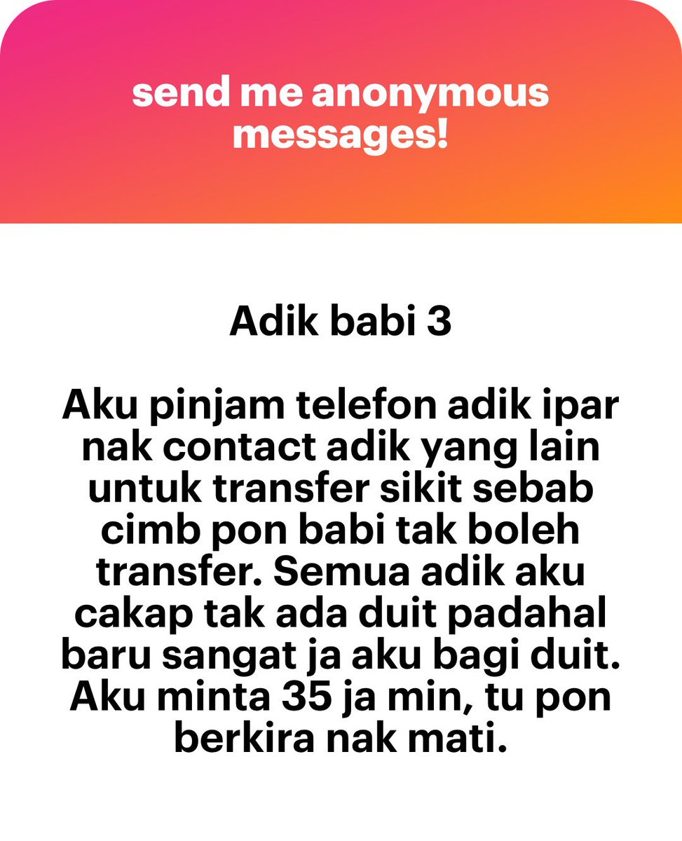 meinmokhtar's tweet photo. Ang macam kak ipaq yang jahat tapi laki ang and adik ipaq ang mesti sabar banyak kan. Sebab depa tau depa pun ada kekurangan. Takleh nak bunyi. Huhuhu. Harap tersedar la sikit. https://t.co/rnUrDLrd60