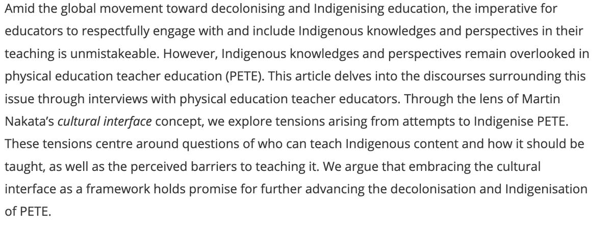 New post in CSHPE

Sandro Claudio Vita and colleagues explore tensions arising from attempts to Indigenise PETE.

URL: tandfonline.com/doi/full/10.10…

See abstract 👇