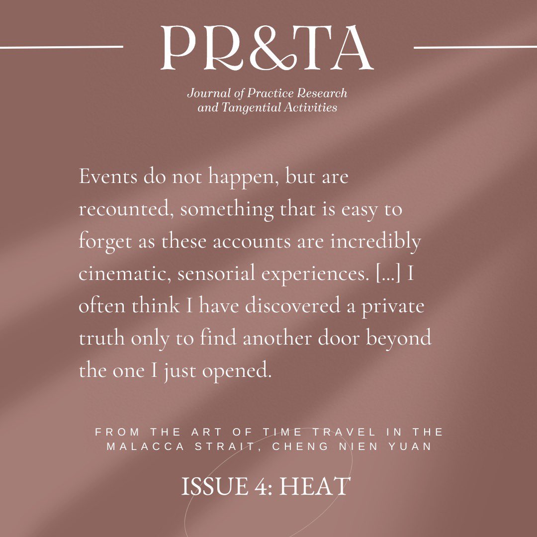 Cheng Nien Yuan’s review of Tan Twan Eng’s The House of Doors (2023) and Elaine Chew’s The Light Between Us (2024) discusses how these historical novels display the impossibility of time travel in the Malacca Strait. Read it in PR&amp;TA’s latest issue HEAT at pratajournal.com