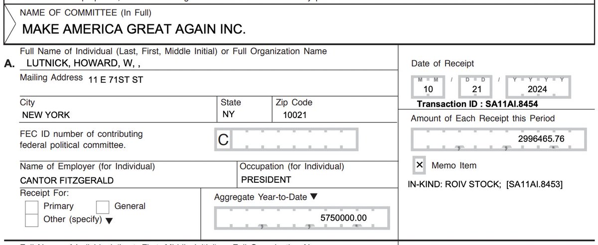 brendan_fischer's tweet photo. Howard Lutnick gave Trump's PAC $3M of stock in Vivek Ramaswamy's Roivant Sciences on Oct 21.

A month later, Trump tapped Lutnick to lead Commerce, and named Ramaswamy to DOGE.

Interesting snapshot of how a handful of billionaires funded Trump's campaign and will run his gov't. https://t.co/CaUqsstTAY