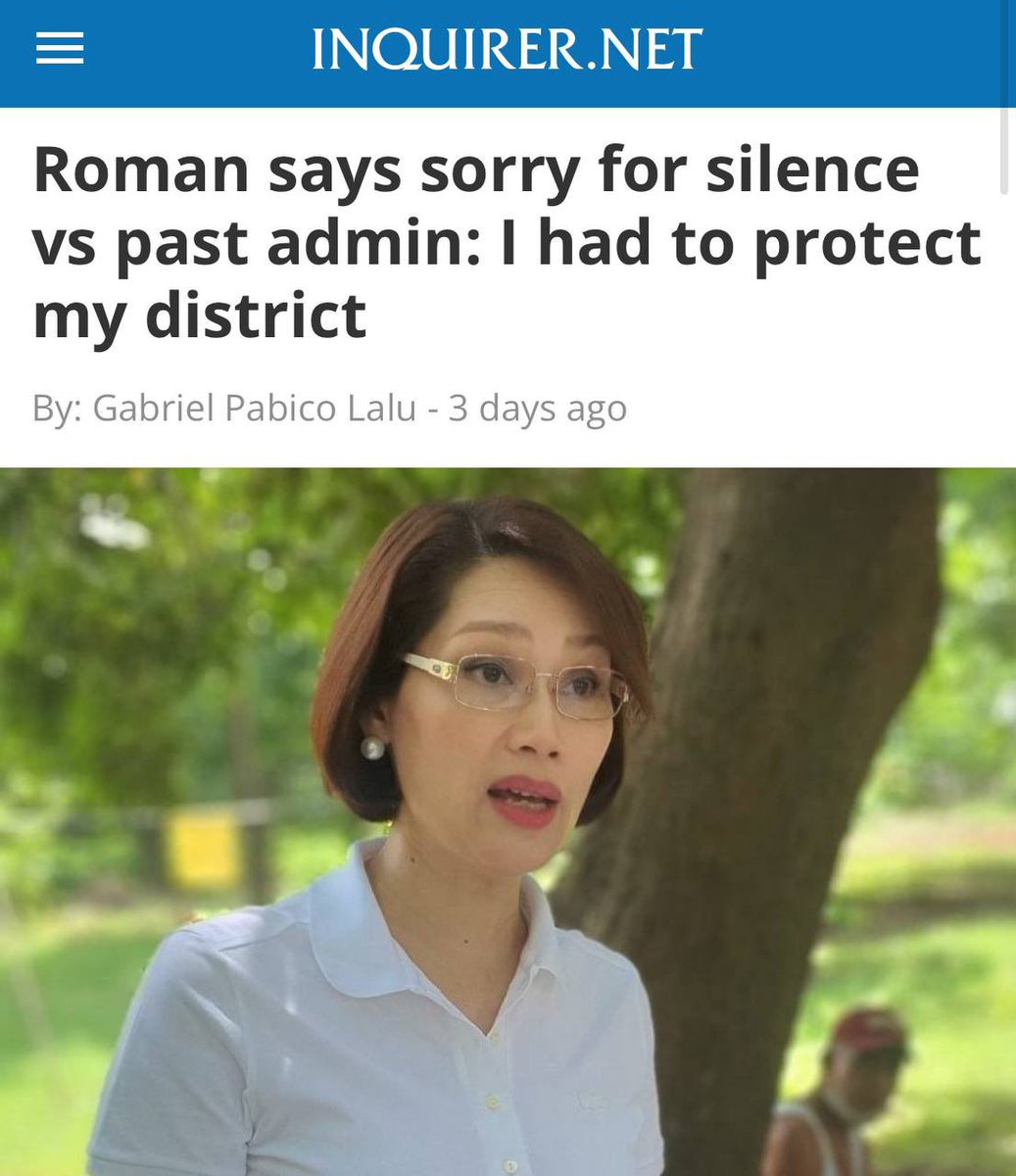 I'd be lying if I say I wasn't hurt then, Congw. Geraldine.

Pinapahalagahan ko ang iyong paghingi ng tawad ngayon at ang katapatan mong aminin ang pananahimik mo noong administrasyon ni Duterte. His reign was marked by fear, intimidation, and the silencing of anyone who dared to