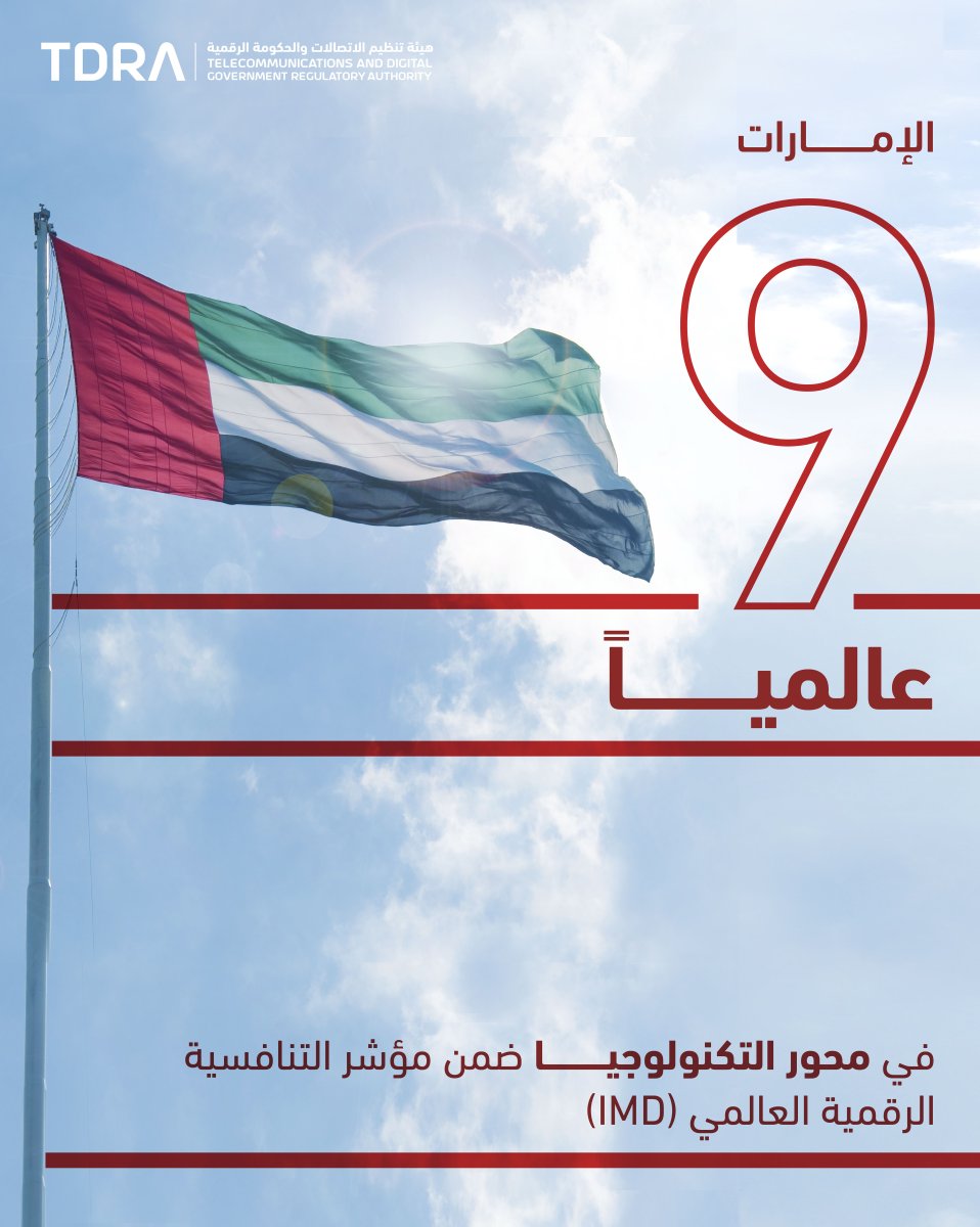 uaedgov's tweet image. 🌟🇦🇪
الإمارات 9 عالمياً في محور التكنولوجيا ضمن مؤشر التنافسية الرقمية العالمي IMD