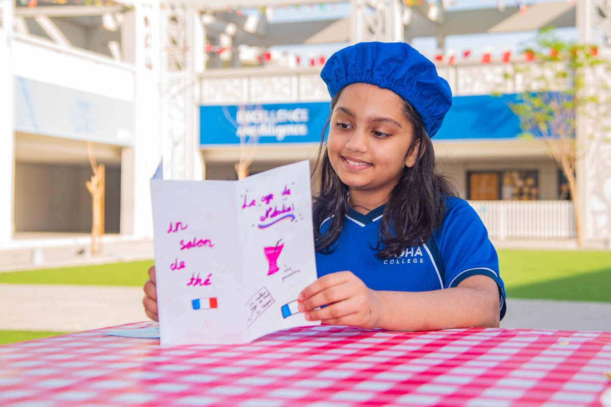DohaCollege's tweet photo. Doha College's Primary quad turned into a Parisian café and Middle Eastern eatery!

At our MFL breakfast, Year 5 pupils and parents enjoyed delicious breakfast items while practicing their French and Arabic skills. 

Thank you to our MFL department for a successful event! https://t.co/c3PyBbA4gA
