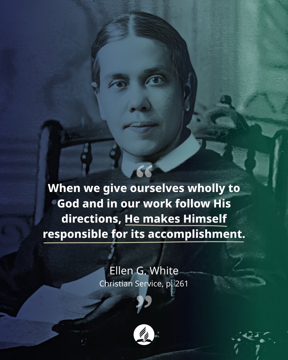 adventistchurch's tweet photo. Fully committing to God and following His guidance ensures He'll oversee our work's success. 🌟🙏  #EllenWhiteQuotes #Inspirational #AdventistChurch https://t.co/iGRoBBPYYP