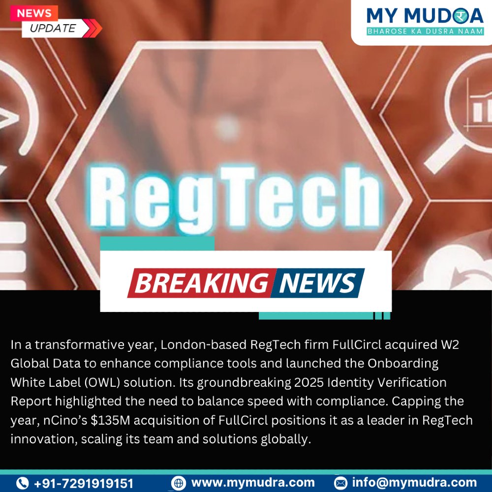 Mymudraofficial's tweet image. News of the day!
FullCircl’s Journey: From Growth to Global Recognition
.
.
.
#RegTech #FullCircl #Innovation #ComplianceSolutions #FinTechLeadership #dailynews #newsfeed #exploredaily #news