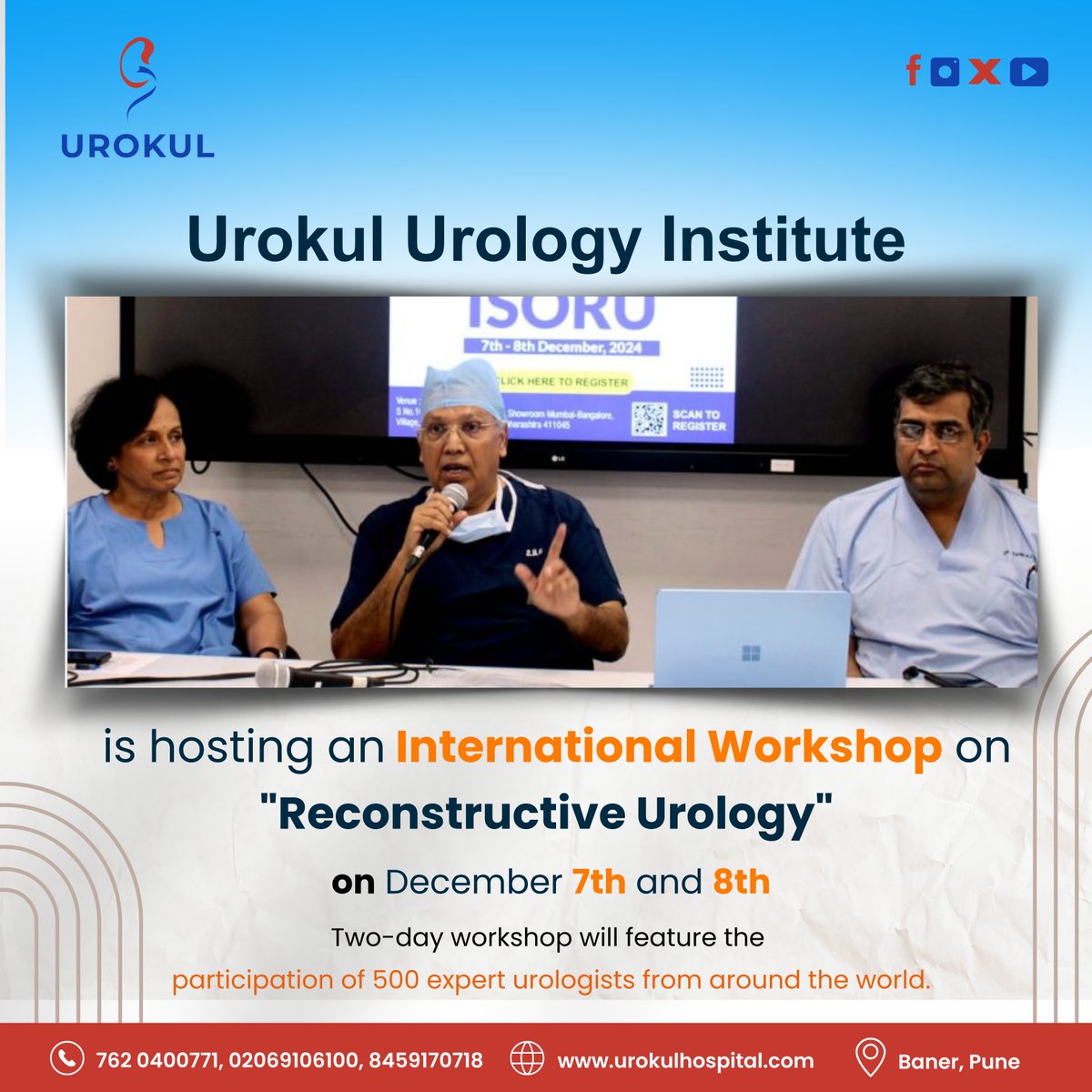 Don’t miss the opportunity to connect with 500 urology experts at Urokul Urology Institute’s 'Reconstructive Urology' workshop, December 7th-8th. 

#ReconstructiveUrology
#UrokulUrologyInstitute
#UrologyWorkshop
#UrologyExperts
#GlobalUrology
#Urology2024