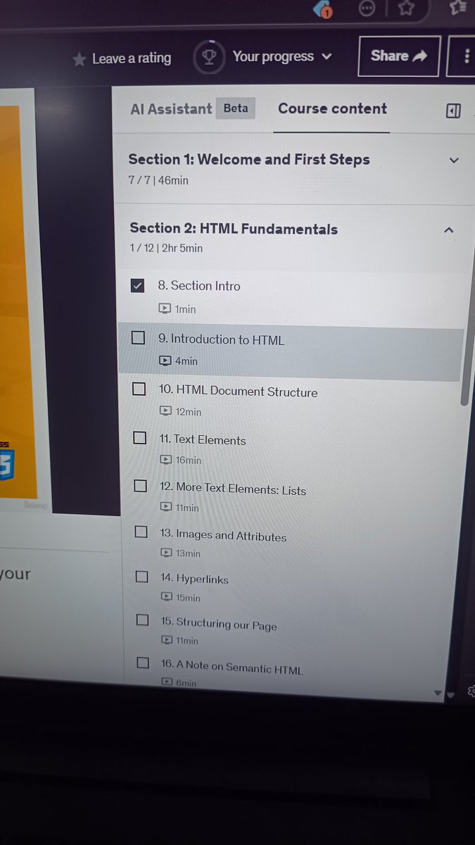 ImAbhisharma24's tweet image. 1st section done...but it was just to get started on this very long journey of #WebDevelopment.
I hope, I'll keep on doing this regularly and learn new things everyday 😊
#30daysofcodechallenge
