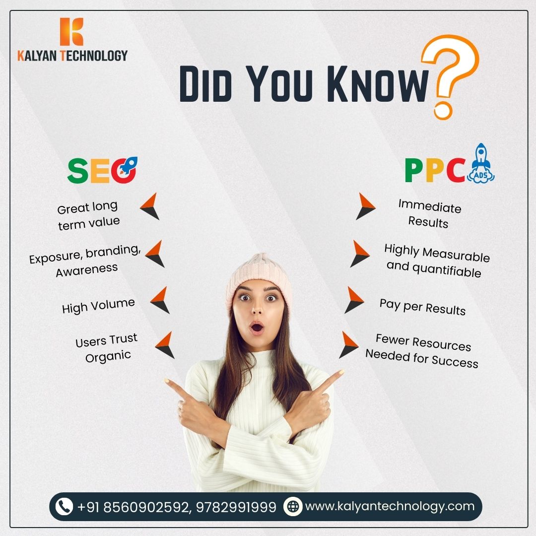 KalyanTech0's tweet photo. Did You Know... SEO Vs PPC https://t.co/xr17G1RqHq