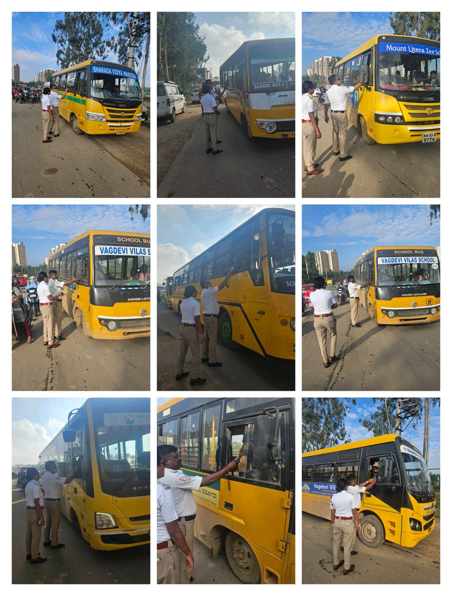 mahadevapuratrf's tweet photo. #Trafficawarenes ಈ ದಿನ ಠಾಣಾ ವ್ಯಾಪ್ತಿಯಲ್ಲಿ ಶಾಲಾ ಬಸ್ ಡ್ರೈವರ್ಗಳು ಮದ್ಯಪಾನ ಮಾಡಿರುವ ಬಗ್ಗೆ ವಿಶೇಷ ಕಾರ್ಯಾಚರಣೆಯನ್ನು ಕೈಗೊಂಡು ಮದ್ಯಪಾನದ ಹಾನಿ ಮತ್ತು ಅದರ ಕಾನೂನು ಪರಿಣಾಮಗಳ ಬಗ್ಗೆ ಅರಿವು ಮೂಡಿಸಲಾಯಿತು ಮಧ್ಯಪಾನ ಮಾಡಿರುವ ಚಾಲಕರ ವಿರುದ್ಧ ಪ್ರಕರಣ ದಾಖಿಸಲಾಯಿತು @acpwfieldtrf @blrcitytraffic @DCPTrEastBCP https://t.co/jjRRP7AzEX