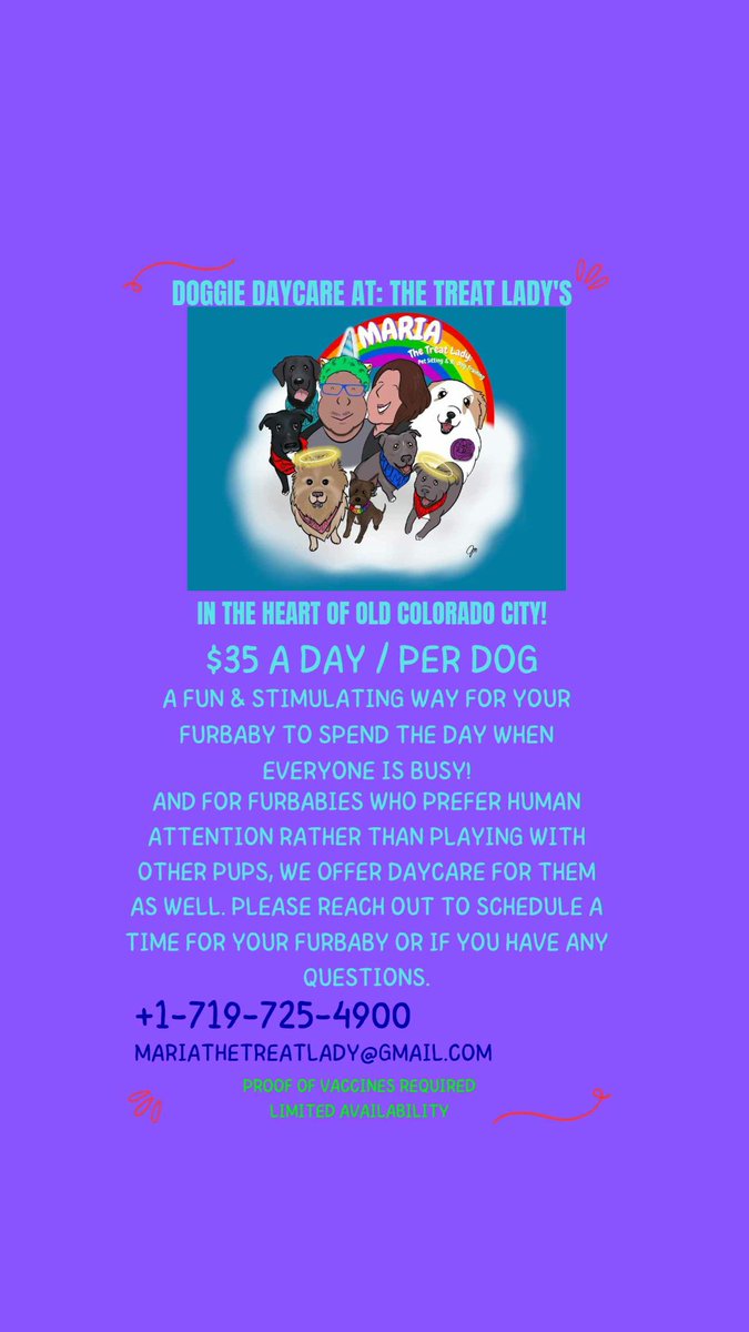 maplaver's tweet photo. Please share with your friends! #doggydaycare #doggiedaycare #dogsitter #thetreatlady https://t.co/rHLDzcxksI