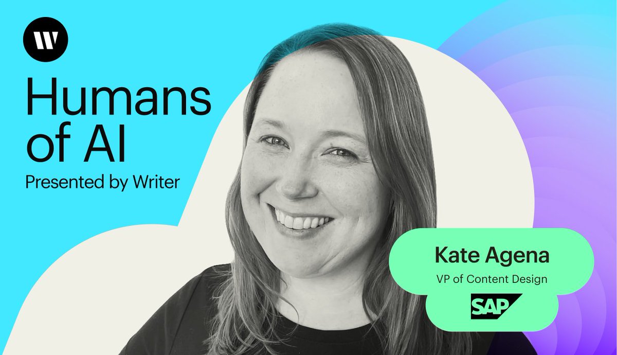Get_Writer's tweet image. 🎙️New episode of #HumansOfAI is out now, featuring Kate Agena, VP of Content Design at @SAP and founder of Content Design Leaders. She shares her journey and the impact of AI on content creation. Kate emphasizes the integration of content designers in software development and