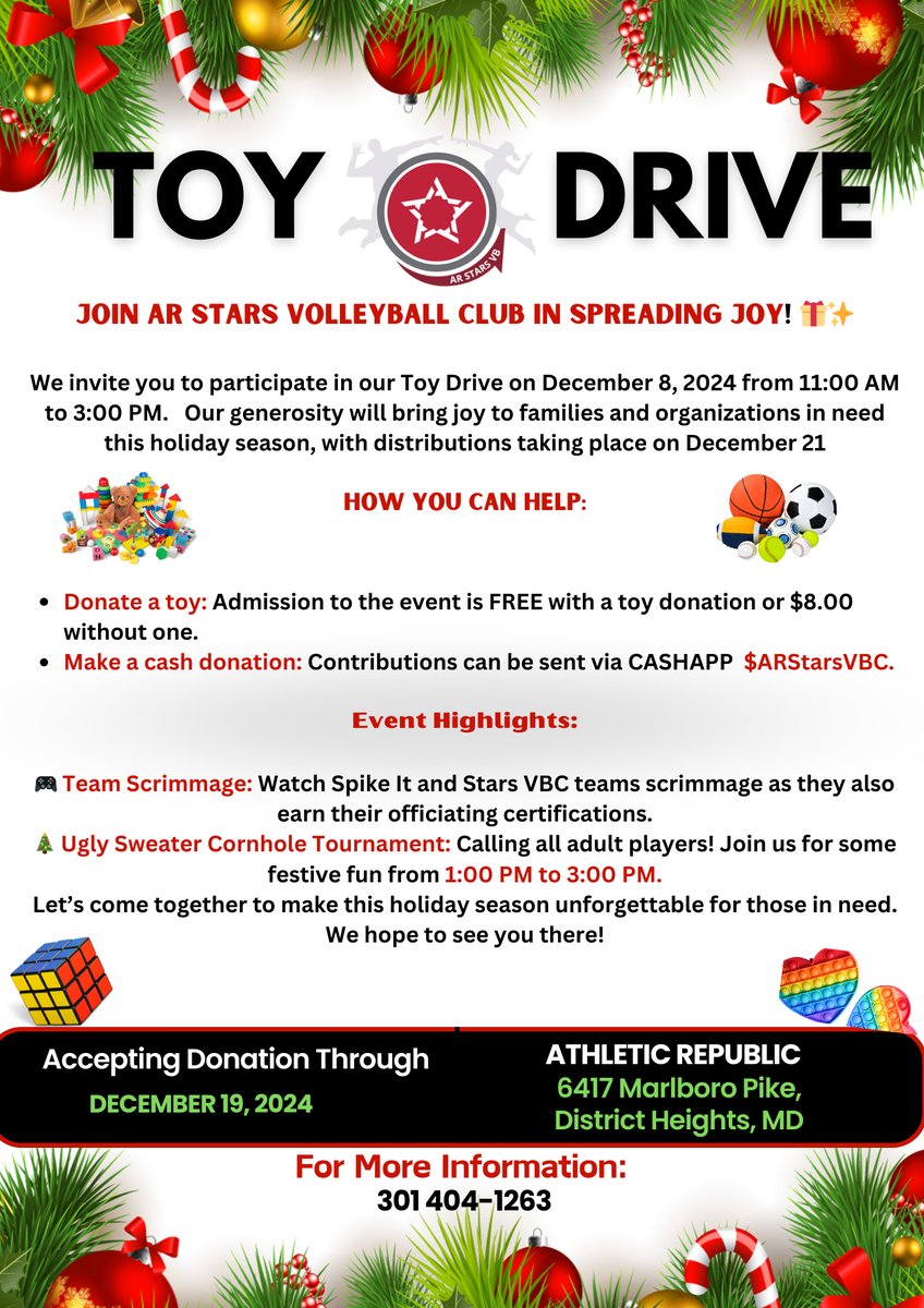 VigilantAD's tweet photo. 🎁 Get ready to sprinkle some joy this holiday season with the AR STAR VB TOY DRIVE! 🎉🚀
Let’s make magic happen for the little ones! 🌟 https://t.co/zvs2X5czTx