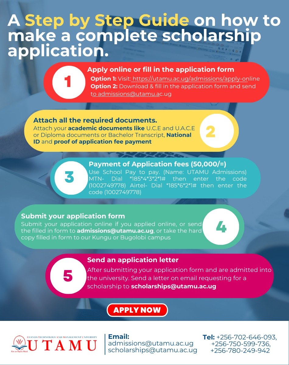 UTAMU is committed to your continued success through ongoing education. Our alumni scholarships are available to help you pursue advanced degrees and certifications. Undergraduate link: utamu.ac.ug/admissions/app…………

@utamu_7 <a href="/baryamureeba/">Prof. V Baryamureeba</a>