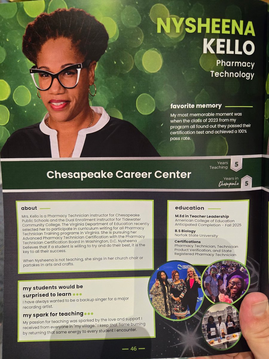 cpkcareercenter's tweet photo. The Cyclone family is so proud of our TOY, Mrs. Nysheena Kello. In addition to being an outstanding teacher, she is our cheerleader and encourager with a laugh that’s infectious! 💚🌪️💙#3Cs #ProudtobeCCC #WatchUsWork
#CPSTOY https://t.co/YVLCabVOh4