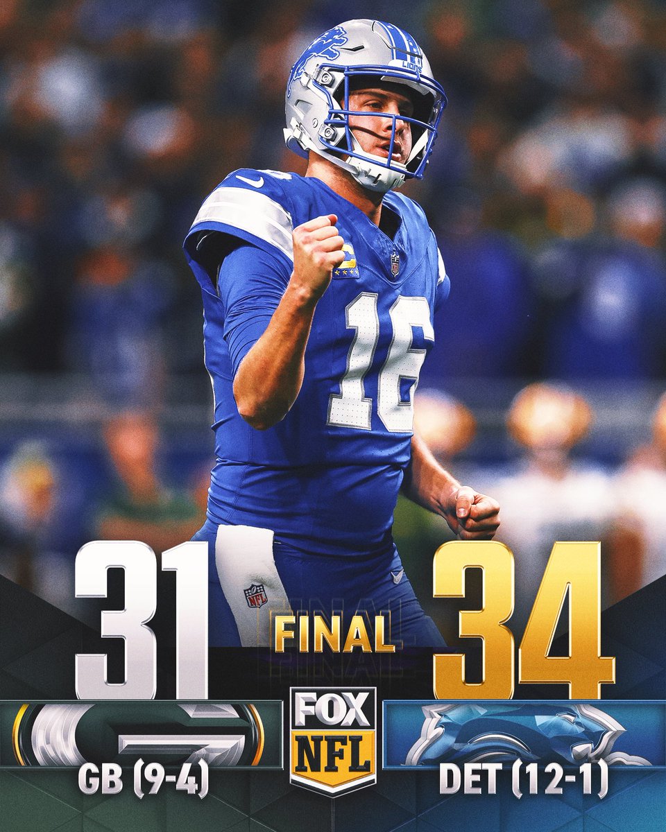 The <a href="/Lions/">Detroit Lions</a> pick up their 11th win in a row and move to 12-1 this season!!! 🔥