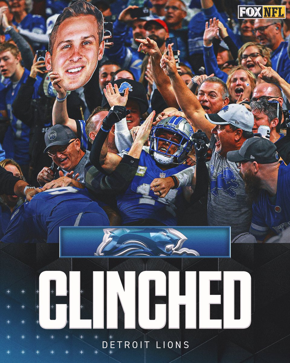 The <a href="/Lions/">Detroit Lions</a> have officially clinched a spot in the playoffs!!! 🦁