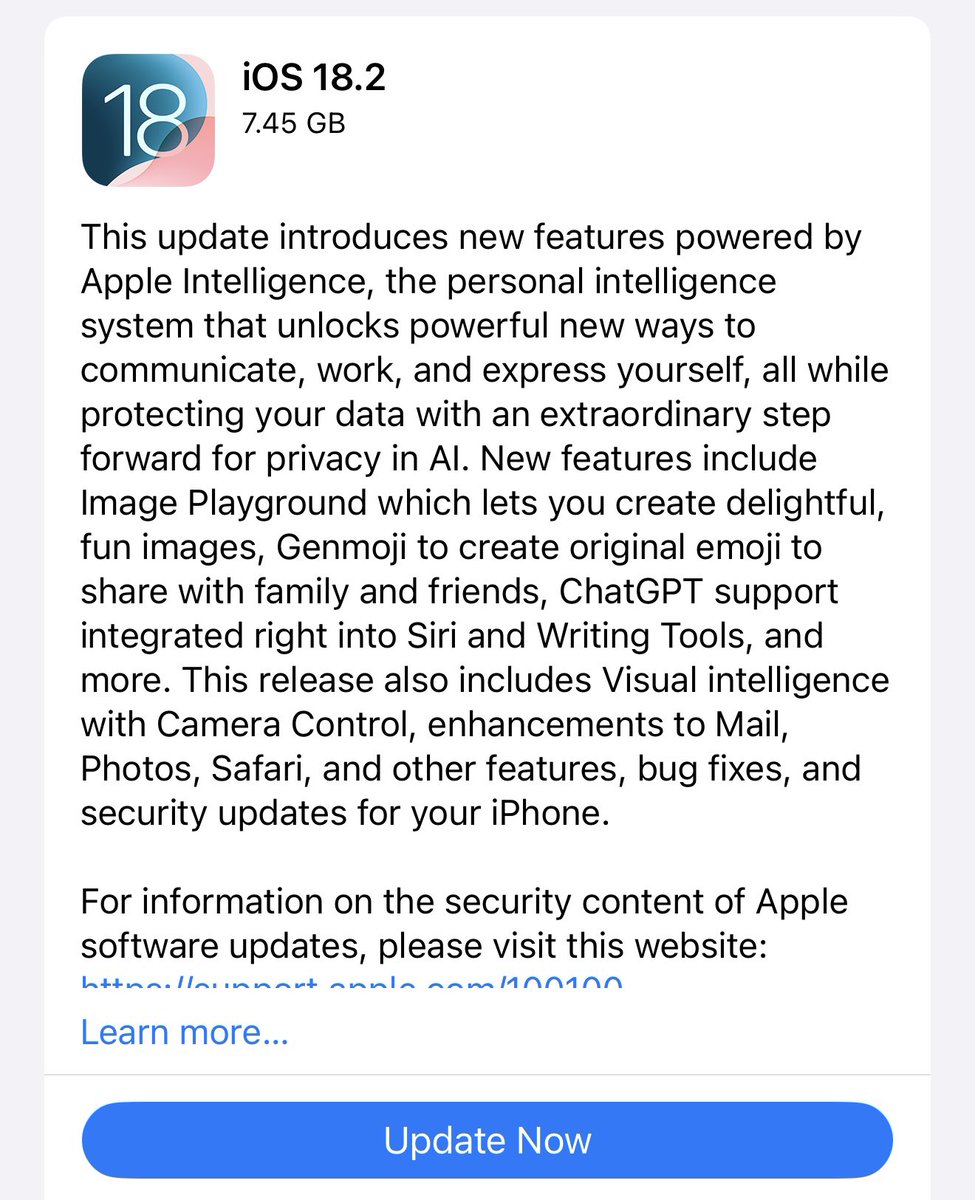 igeeksblog's tweet photo. iOS 18.2 RC is finally out!
#iOS182RC https://t.co/bMbXaN5pBB
