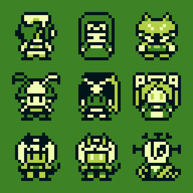 MakoLarry's tweet image. Some Skullgirls characters as RBY sprites. Not everyone is playable this time #Skullgirls #fgcart #pixelart