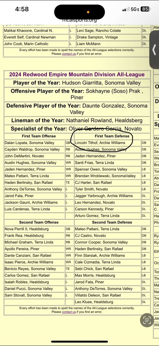 Honored to be selected first team all league! 
<a href="/marinij_sports/">Marin IJ Sports</a> 
<a href="/westcoastpreps_/">West Coast Preps</a> 
<a href="/coachajfootball/">Anthony Jackson</a>