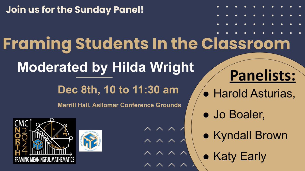 Sandhya Raman (@sandyraman) on Twitter photo Join us <a href="/CAMathCouncil/">CMC - CA MathCouncil</a> this weekend. A big highlight this year <a href="/AsilomarSB/">Asilomar State Beach</a> is the panel discussion "Framing Students in the Classroom". Join us <a href="/CAMathCouncil/">CMC - CA MathCouncil</a> this weekend. A big highlight this year <a href="/AsilomarSB/">Asilomar State Beach</a> is the panel discussion "Framing Students in the Classroom".