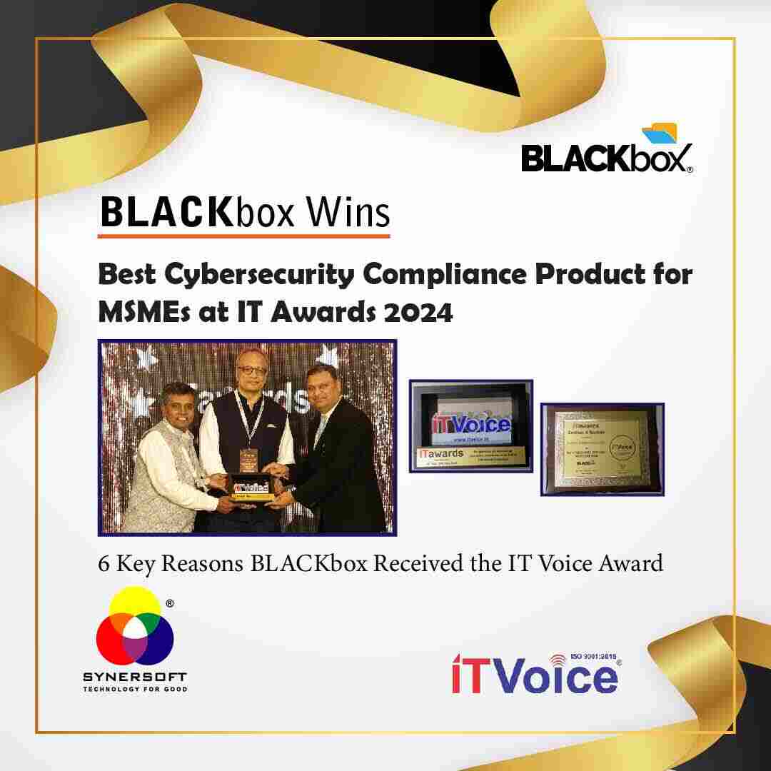 SynersoftTech's tweet image. 🏆 Discover 6 Reasons Why BLACKbox Won the IT Voice Award for MSMEs!  

Learn how BLACKbox empowers MSMEs to navigate IT challenges effectively, securing their operations while saving costs.  

Read more at: synersoft.in/6-reasons-why-…  

#BLACKbox #ITVoiceAwards #MSMESolutions