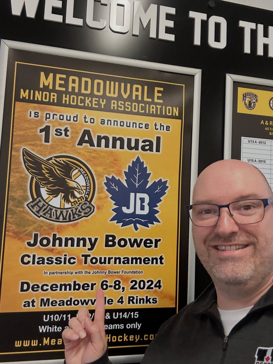 johnnybowerfund's tweet photo. We hope everyone can join us for the 1st Johnny Bower Hockey Classic this weekend at the Meadowvale Four Rinks. We'll be on site with some cool items for auction and for sale to support the Foundation! Details: https://t.co/kWGoNd4dde https://t.co/868hLkqAEj