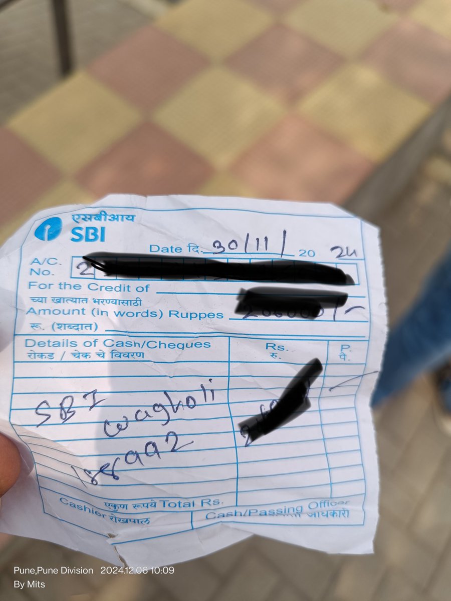 mits41241's tweet photo. @TheOfficialSBI @RBIsays 
I have deposited the cheque on the 30th to transfer funds from SBI to SBI account and till today (6th Dec) no transfer and didn't  get any update on phone or message https://t.co/FxGYdT8eY9