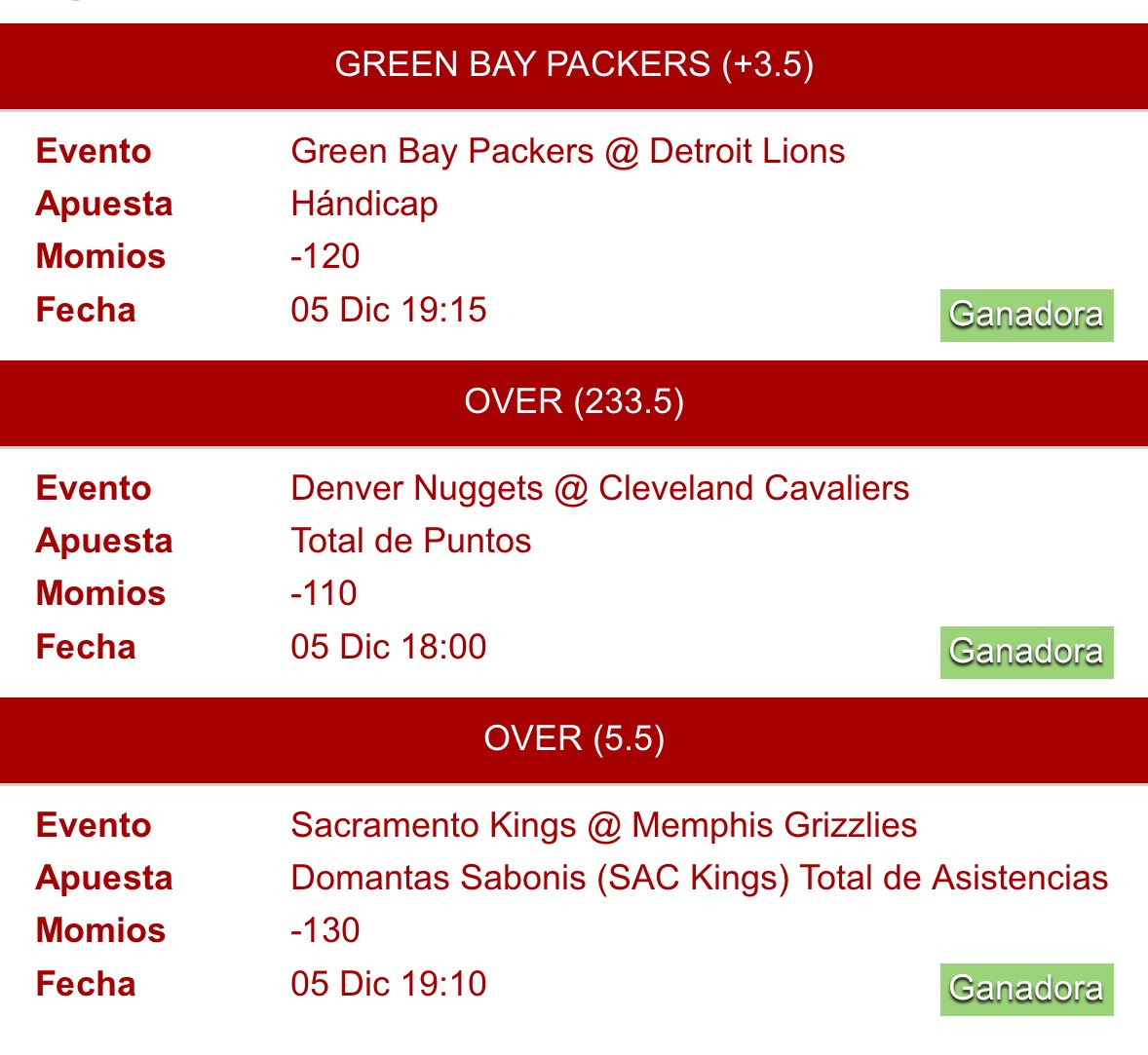 NOCHE PERFECTA! 🔥✅

5-0 hoy ✅✅✅✅✅
Y estamos en racha de 10-0! 

LO QUE ESTAMOS HACIENDO! Y TOFO GRATIS AQUÍ 👇🏼

t.me/elcapitanpicks