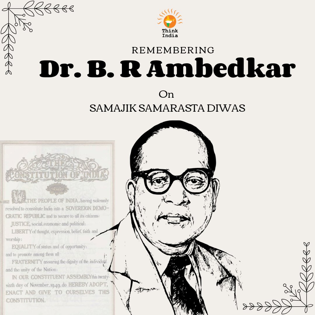 thinkindiaassam's tweet photo. Think India Assam pays tributes to Babasaheb Dr. B.R. Ambedkar, the principal architect of the Indian Constitution and a visionary social reformer. 

His relentless fight against discrimination and untouchability remains a guiding light for a just and inclusive society. https://t.co/c2vmxo3Dye