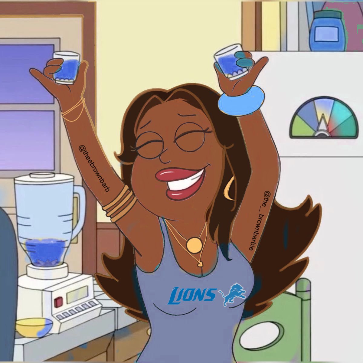 theebrownbarb's tweet photo. Me currently 🥳💙🦁 https://t.co/y7cn9nss3y