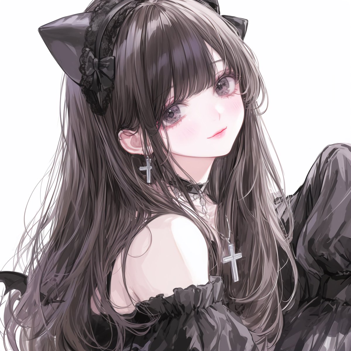 小悪魔にゃんこ𓆩🐈‍⬛𓆪 #AIイラスト #フリーアイコン #フリー