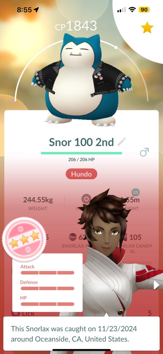 HITT357's tweet photo. Did I get the Hundo AND shiny punk rock snorlax? I mean ofc lol. #pokemongo #shiny #hundo #quickflex https://t.co/YX61iIUoKB